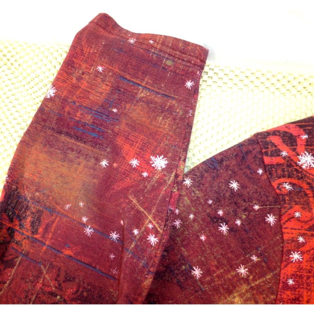 Christmas Graphic Red Snowflake Print Top Fresh Women 2X Fresh Cotton/Polyester - Picture 4 of 8